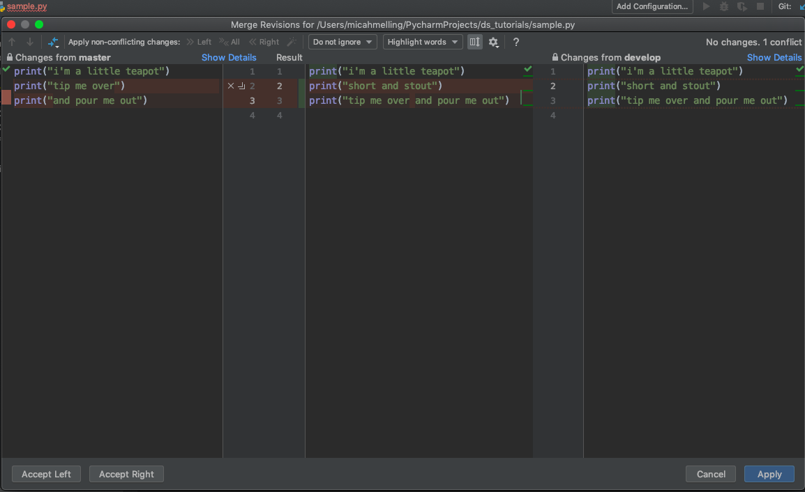 PyCharm Conflict