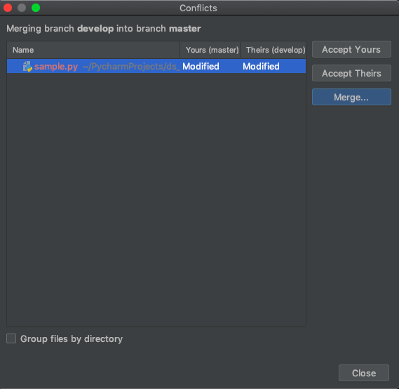 PyCharm Dialog