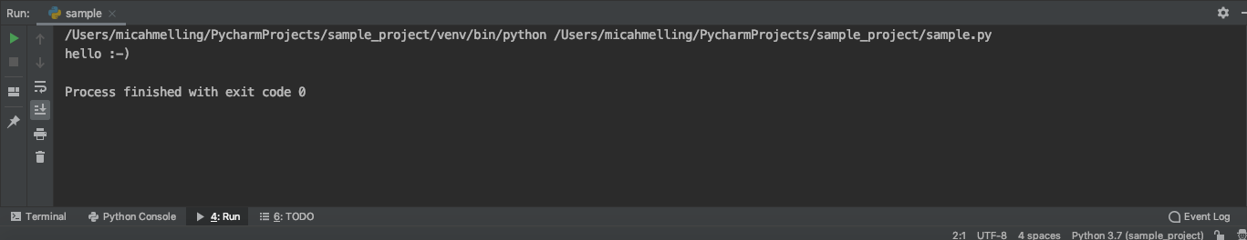 PyCharm Output